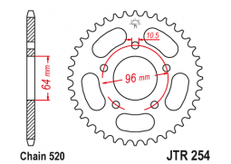 JT JTR254.45 Zadní kolečko (rozeta), 45 zubů, 520