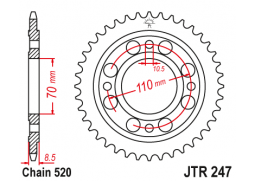 JT JTR247.35 Zadní kolečko (rozeta), 35 zubů, 520