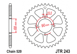 JT JTR243.42 Zadní kolečko (rozeta), 42 zubů, 520