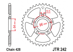 JT JTR242.53 Zadní kolečko (rozeta), 53 zubů, 428