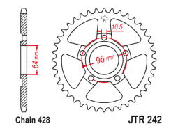 JT JTR242.50 Zadní kolečko (rozeta), 50 zubů, 428