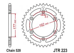 JT JTR223.53 Zadní kolečko (rozeta), 53 zubů, 520