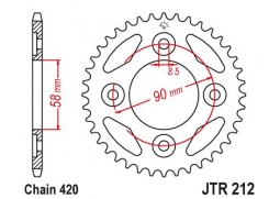 JT JTR212.37 Zadní kolečko (rozeta), 37 zubů, 420