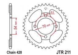 JT JTR211.42 Zadní kolečko (rozeta), 42 zubů, 420