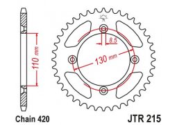 JT JTR215.49 Zadní kolečko (rozeta), 49 zubů, 420 HONDA CR 80/85 85-07