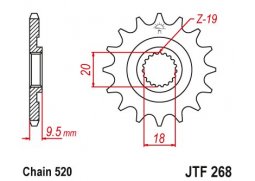 JT JTF268.13 Přední kolečko (pastorek), 13 zubů, 520 HONDA CR 125 86