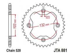 JT JTA881.38 Zadní kolečko (rozeta), 38 zubů, 520 KTM 450/505/525 ATV 08-12