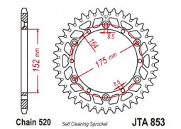 JT JTA853.52 Zadní kolečko (rozeta), 52 zubů, 520