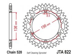 JT JTA822.48 Zadní kolečko (rozeta), 48 zubů, 520