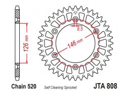 JT JTA808.46 Zadní kolečko (rozeta), 46 zubů, 520