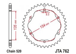 JT JTA762.38 Zadní kolečko (rozeta), 38 zubů, 520