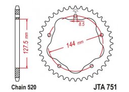 JT JTA751.42 Zadní kolečko (rozeta), 42 zubů, 520