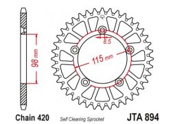 JT JTA894.50 Zadní kolečko (rozeta), 50 zubů, 420