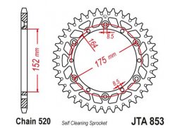 JT JTA853.48 Zadní kolečko (rozeta), 48 zubů, 520