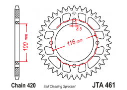 JT JTA461.53 Zadní kolečko (rozeta), 53 zubů, 420