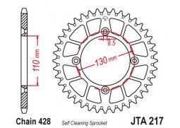 JT JTA217.56 Zadní kolečko (rozeta), 56 zubů, 428