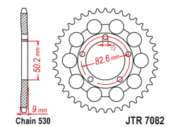 JT JTR7082.48 Zadní kolečko (rozeta), 48 zubů, 530 HARLEY DAVIDSON XLH 883/1200 Sportster (84-85)
