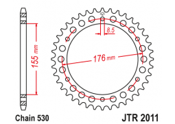 JT JTR2011.46 Zadní kolečko (rozeta), 46 zubů, 530