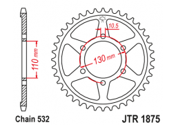 JT JTR1875.48 Zadní kolečko (rozeta), 48 zubů, 532