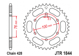 JT JTR1844.48 Zadní kolečko (rozeta), 48 zubů, 428 YAMAHA YZF 125R 08-15