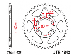 JT JTR1842.47 Zadní kolečko (rozeta), 47 zubů, 428