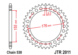 JT JTR2011.42 Zadní kolečko (rozeta), 42 zubů, 530 TRIUMPH 900/955/1000