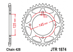 JT JTR1874.59 Zadní kolečko (rozeta), 59 zubů, 428