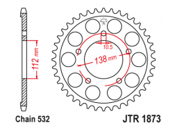 JT JTR1873.48 Zadní kolečko (rozeta), 48 zubů, 532 YAMAHA YZF R6 99-02