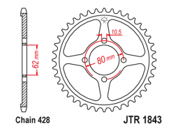 JT JTR1843.54 Zadní kolečko (rozeta), 54 zubů, 428