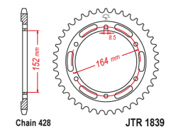 JT JTR1839.56 Zadní kolečko (rozeta), 56 zubů, 428