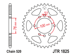 JT JTR1825.47 Zadní kolečko (rozeta), 47 zubů, 520