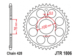 JT JTR1806.47 Zadní kolečko (rozeta), 47 zubů, 428 SUZUKI VL 125 INTRUDER 00-07