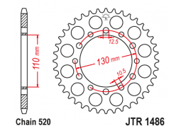 JT JTR1486.44 Zadní kolečko (rozeta), 44 zubů, 520