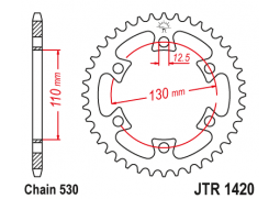 JT JTR1420.40 Zadní kolečko (rozeta), 40 zubů, 530