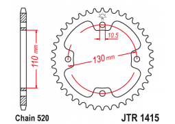 JT JTR1415.40 Zadní kolečko (rozeta), 40 zubů, 520