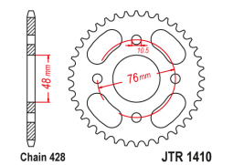 JT JTR1410.50 Zadní kolečko (rozeta), 50 zubů, 428