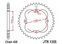 JT JTR1355.50 Zadní kolečko (rozeta), 50 zubů, 428
