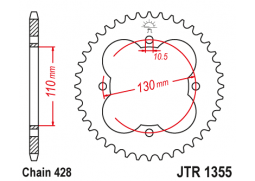 JT JTR1355.48 Zadní kolečko (rozeta), 48 zubů, 428