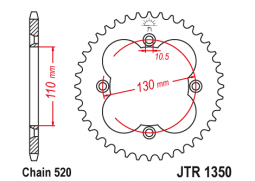 JT JTR1350.40 Zadní kolečko (rozeta), 40 zubů, 520