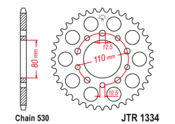 JT JTR1334.46 Zadní kolečko (rozeta), 46 zubů, 530 HONDA CB 750F 80-82