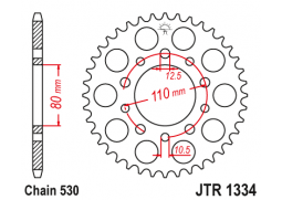 JT JTR1334.45 Zadní kolečko (rozeta), 45 zubů, 530 HONDA VF 750C MAGNA 94-04 (RC43)