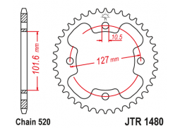 JT JTR1480.38 Zadní kolečko (rozeta), 38 zubů, 520