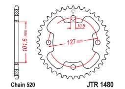 JT JTR1480.37 Zadní kolečko (rozeta), 37 zubů, 520