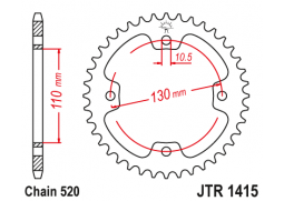 JT JTR1415.36 Zadní kolečko (rozeta), 36 zubů, 520