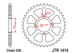 JT JTR1414.43 Zadní kolečko (rozeta), 43 zubů, 520