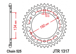 JT JTR1317.43 Zadní kolečko (rozeta), 43 zubů, 525