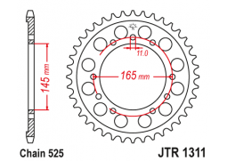 JT JTR1311.43 Zadní kolečko (rozeta), 43 zubů, 525