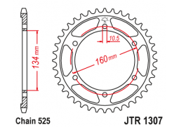 JT JTR1307.41 Zadní kolečko (rozeta), 41 zubů, 525 HONDA CBR 600RR 07-16