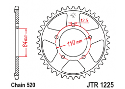 JT JTR1225.40 Zadní kolečko (rozeta), 40 zubů, 520 HONDA CMX 500 REBEL 17-18