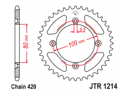 JT JTR1214.51 Zadní kolečko (rozeta), 51 zubů, 420